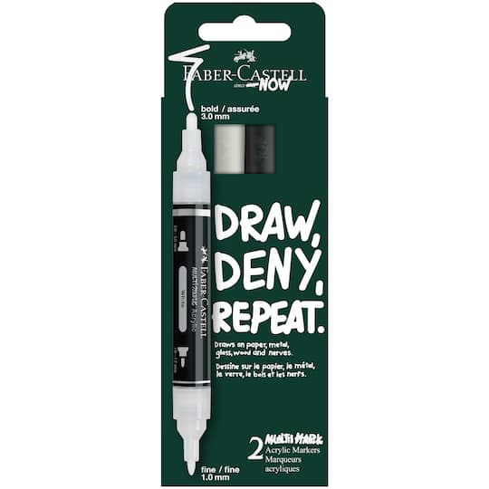Michaels, Faber-Castell® Black & White Acrylic Paint Marker Set – Category: Paint Markers